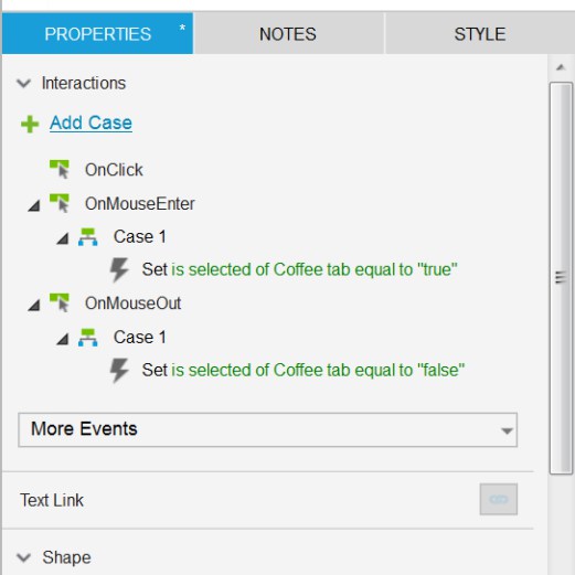 Interaction cases for the Beans Blends Brewing label